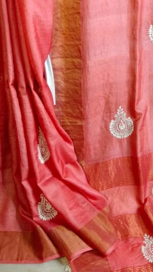 Tussar Chickenkari Work