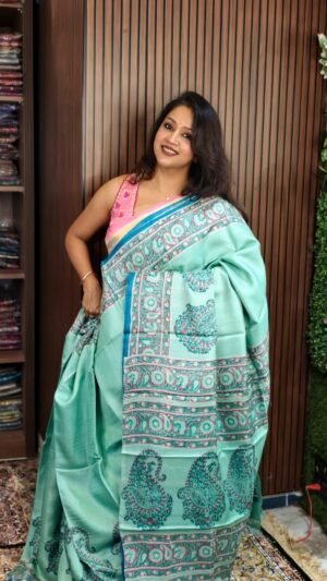Tussar Block Print Saree 002