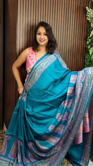 Tussar Block Print Saree 009